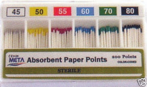 Dental Endo Endodontic Absorbent Paper Points META Size 45-80 Color Coded