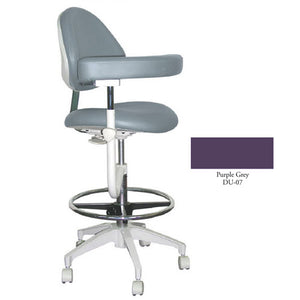Mirage Assistant's Stool - Purple Grey Color. Featuring Abdominal Support, Vertical Adjustment