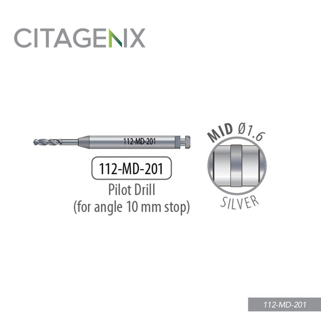 Mid Drill for Angle (10mm stop), 1 drill/Sachet 112-MD-201