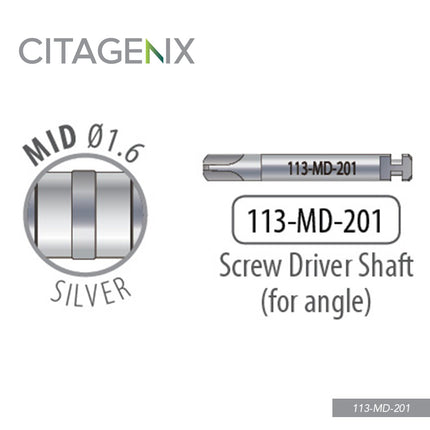 Mid Driver Shaft for Angle, 1 driver/Sachet 113-MD-201