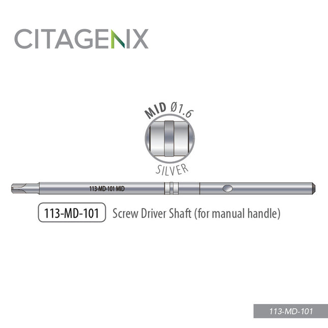 Mid Driver Shaft, 1 driver/Sachet 113-MD-101