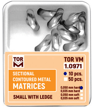 TOR VM Dental Small Sectional Contoured Matrices with Ledge 50pcs – Professional Matrix System & Restorative Tool