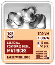 TOR VM Dental Large Sectional Contoured Matrices with Ledge 50pcs – Professional Matrix System & Restorative Tool
