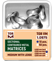 TOR VM Dental Medium Sectional Contoured Matrices with Ledge 50pcs – Professional Matrix System & Restorative Tool