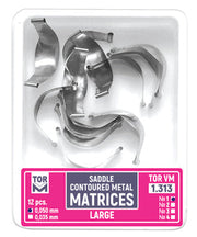 TOR VM Dental Saddle Contoured Metal Matrices Large (Shape 2) 12pcs – Professional Matrix System & Restorative Tool