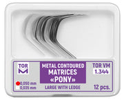 TOR VM Dental "Pony" Metal Contoured Matrices Large with Ledge 12pcs – Professional Matrix System & Restorative Tool