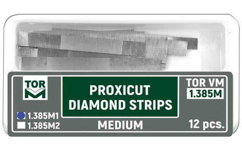 TOR VM Dental Proxicut Diamond Strips (Medium, for Holder 1.369) 12pcs – Professional Matrix System & Restorative Tool