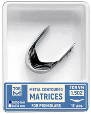 TOR VM Dental Metal Contoured Matrices for Premolars Shape 2 (Bilateral) 12pcs – Professional Matrix System & Restorative Tool