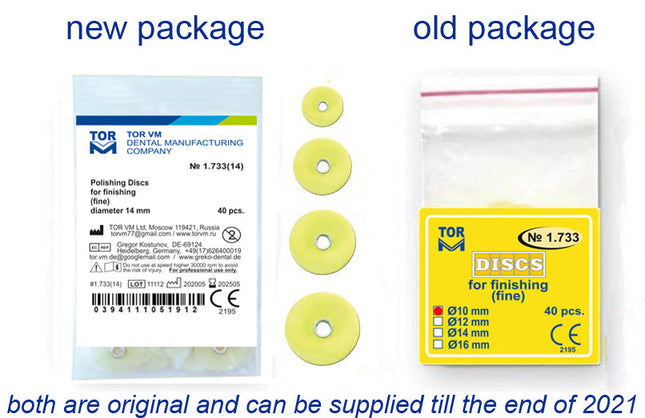 TOR VM Dental Fine Discs for Finishing with Metal Connector, 40pcs – Professional Matrix System & Restorative Tool