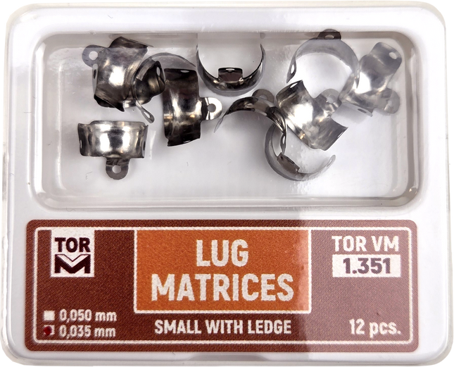 TOR VM Dental Lug Matrices Small with Ledge 12pcs – Professional Matrix System & Restorative Tool