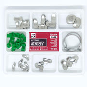 TOR VM Dental Universal Set of Sectional Contoured Matrices 100pcs, Rings 2pcs and Add-Ons 20pcs – Professional Matrix System & Restorative Tool
