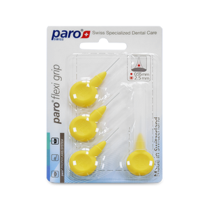 1074, paro® flexi grip, xx-fine, yellow, cylindric , 2.5 mm, 4 pcs , interdental brush