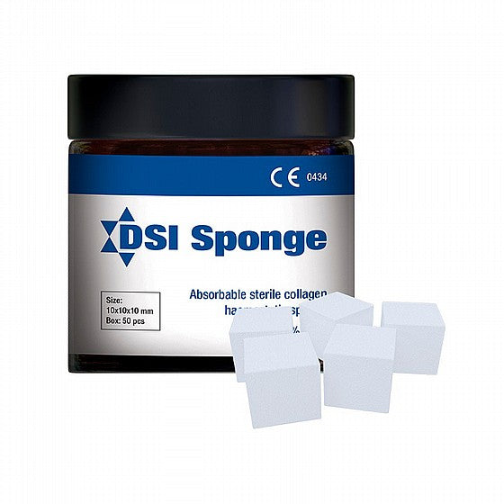 DSI Absorbable Hemostatic Gelatin Sponges 50 per jar. Non-sterile