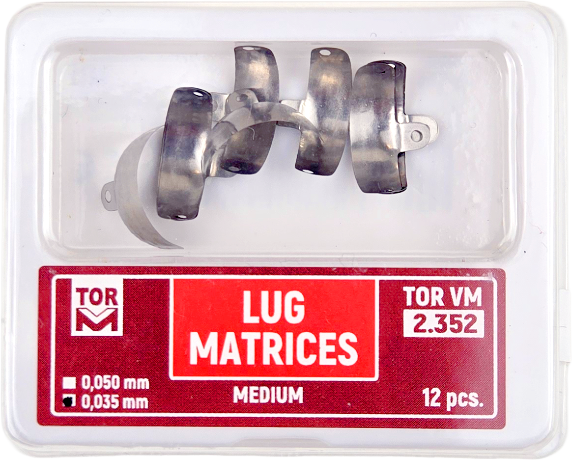 TOR VM Dental Lug Matrices Medium 12pcs – Professional Matrix System & Restorative Tool
