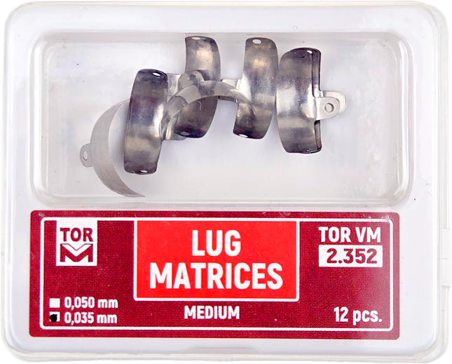 TOR VM Dental Lug Matrices Medium 12pcs – Professional Matrix System & Restorative Tool