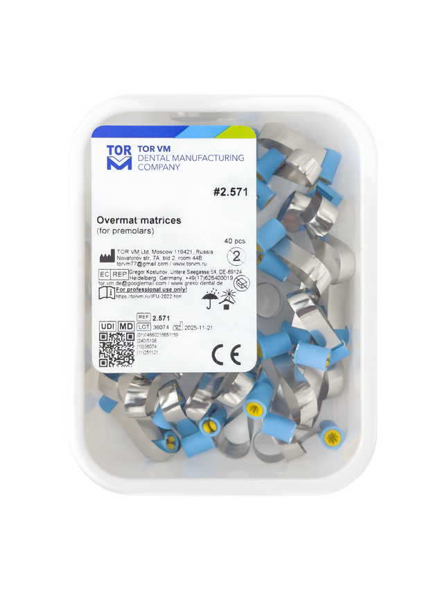 TOR VM Dental Overmat Refill - Steel Matrix Bands, 40pcs – Professional Matrix System & Restorative Tool
