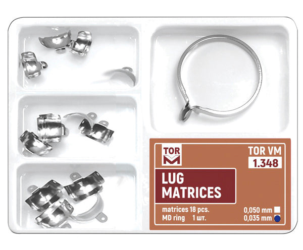 TOR VM Dental Set of Lug Matrices 18pcs + MD Ring 1pcs – Professional Matrix System & Restorative Tool