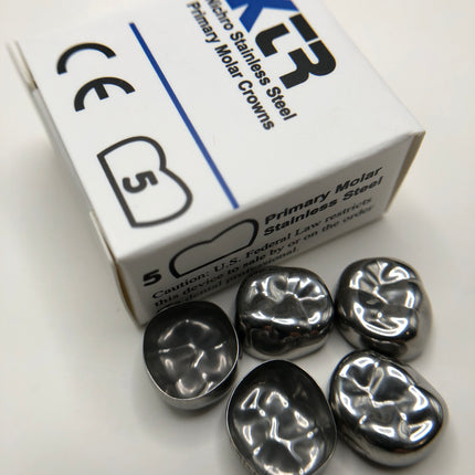 KTR Upper Right 2nd Molar Size 3 Stainless Steel BOX of 5 Crowns