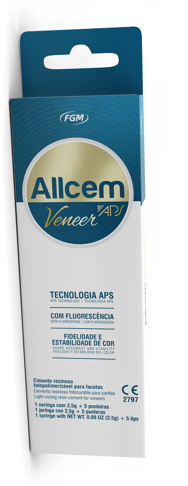 Allcem Veneer APS Shade E-Bleach M, 2.5g Syringe with 5 Applicator Tips