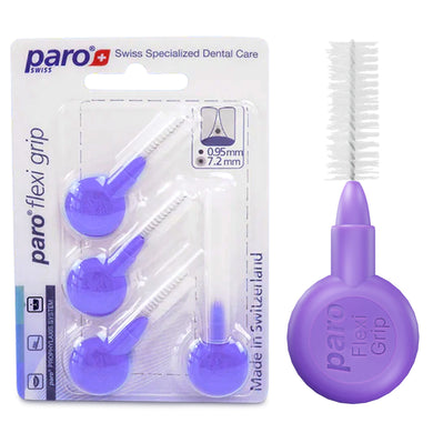 1077, paro® flexi grip, coarse, violet, cylindric, 8.0 mm, 4 pcs, interdental brush