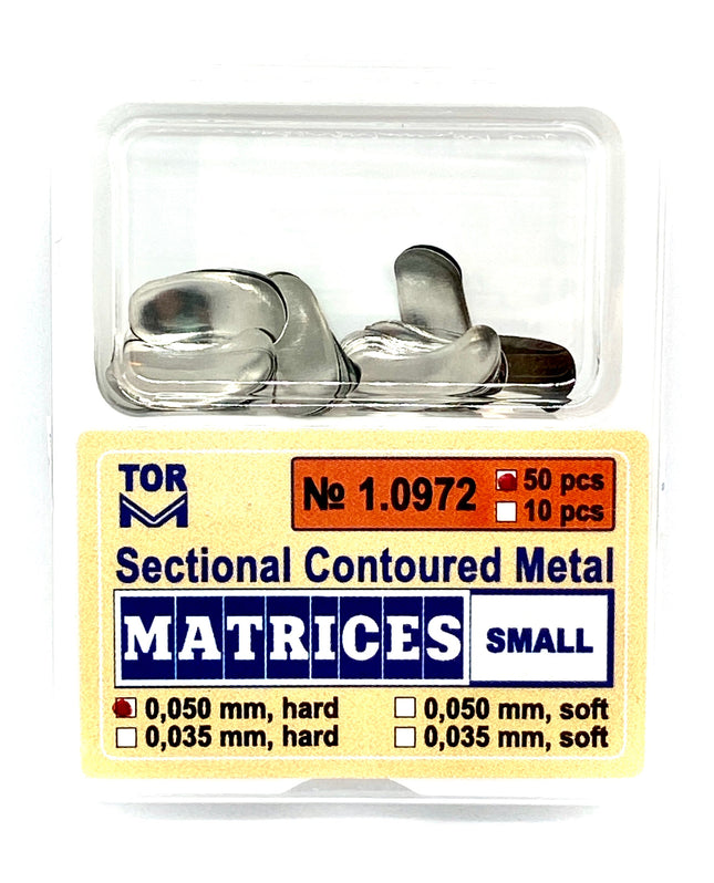 TOR VM Dental Small Sectional Contoured Matrices 50pcs – Professional Matrix System & Restorative Tool