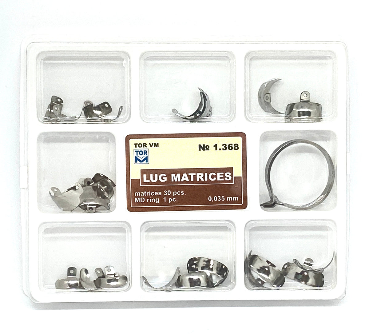 TOR VM Dental Set of Lug Matrices 30pcs + MD Ring 1pcs – Professional Matrix System & Restorative Tool
