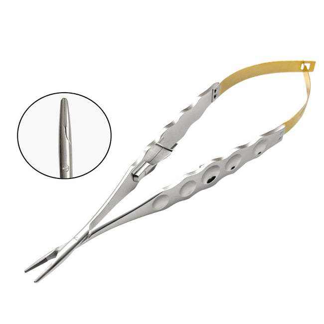 Castroviejo Needle Holder 18cm STR, Wide Handle Grip TC