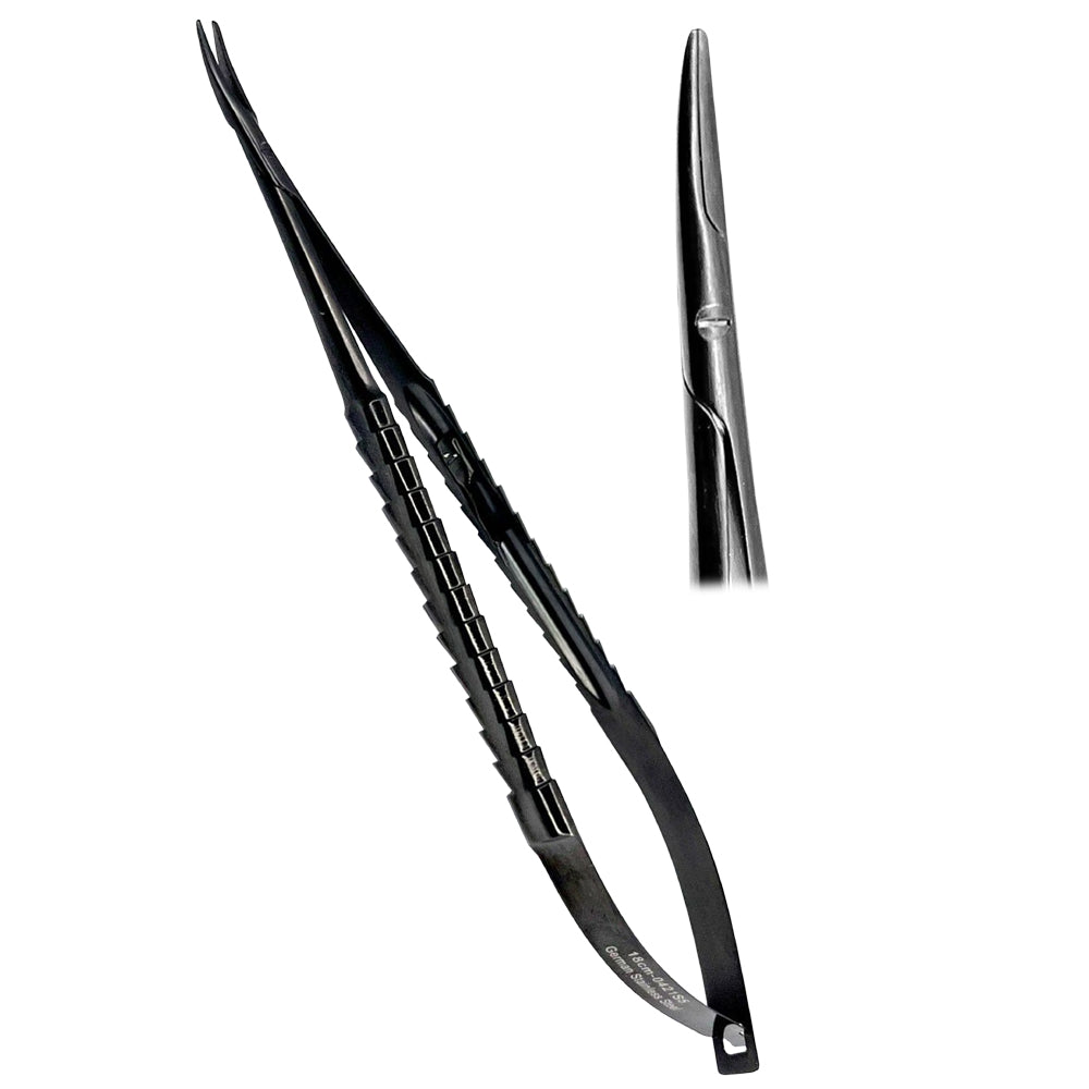 Micro Needle Holder TC 18cm Curved Locking ,
