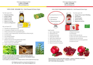 Life Star 100% Pure Sesame Cold-Pressed Extra Virgin Oil 60ml / 204 fl oz