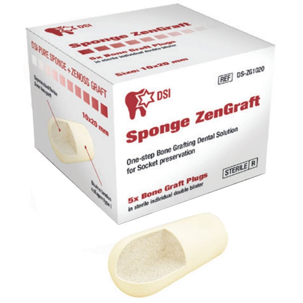 Sponge ZenGraft 10mm x 20mm Bone Graft Plug, 5/Bx