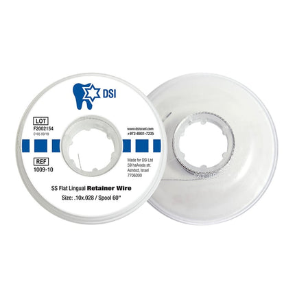 DSI Flat Stainless Steel 4-Strand Lingual Retainer Wire, .10x.028, 60" Spool, 1/Pk