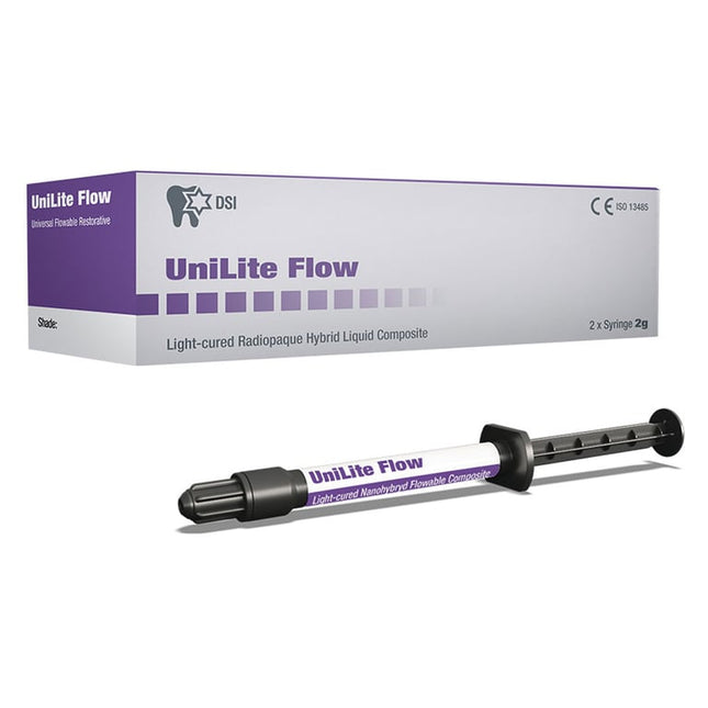 UniLite Flow Light-Cured Radiopaque Hybrid Liquid Composite, A1, 2g Syringe, 2/Pk
