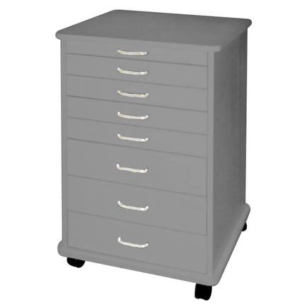 TPC Doctor’s Mobile Cabinet - Grey. Dimensions: 21.5"W x 19"D x 32"H. Unit has 4 instrument