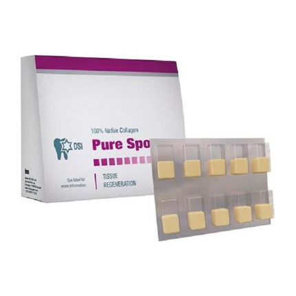 Pure Sponge 8mm x 7mm 100% Collagen Plug, Box of 10, Blister Pack