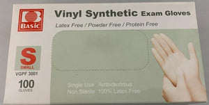 Basic Medical Clear Vinyl Exam Gloves - Latex-Free & Powder-Free Size Small And Medium
