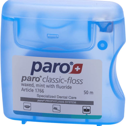 Paro Classic-Floss, 50 m, waxed, mint flavor.