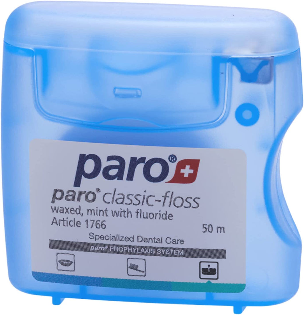 Paro Classic-Floss, 50 m, waxed, mint flavor.