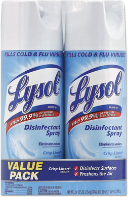 Lysol Disinfectant Spray, Crisp Linen, 12.5 Ounce (Pack of 2)