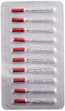 Dental Products BBXFR Barbed Broaches, Fine Red (Pack of 10)