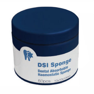 DSI Absorbable Hemostatic Gelatin Sponges 50 per jar. Non-sterile