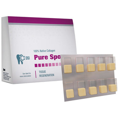 DSI Pure Sponge 10mm x 20mm, 100% Collagen Plug, Box of 10
