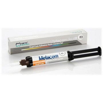Metacem Adhesive Resin Cement Refill - A1, 9 Gm. Dual Syringe. Dual-Cure