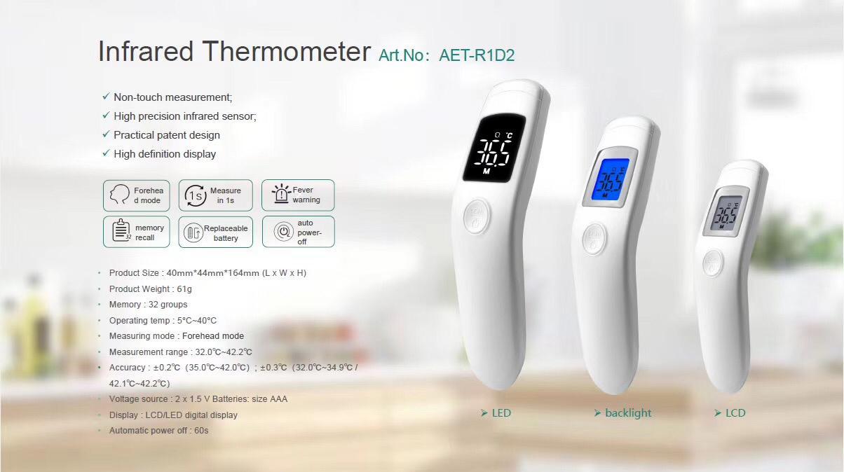 Handheld Infrared Thermometer Digital Backlit LCD Auto Shutoff
