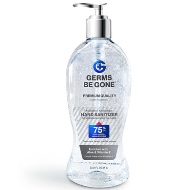 Germs Be Gone Hand Sanitizer Gel, 75% Ethyl Alcohol, 33.8 oz Pump Bottle