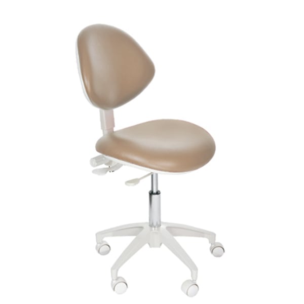 Mirage Doctor's Stool - Taupe Color. Dimensions: Backrest Vertical Adjustment Range: 0" - 3.25"
