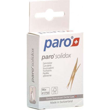 paro solidox, wooden toothpicks, double-ended 96 pcs
