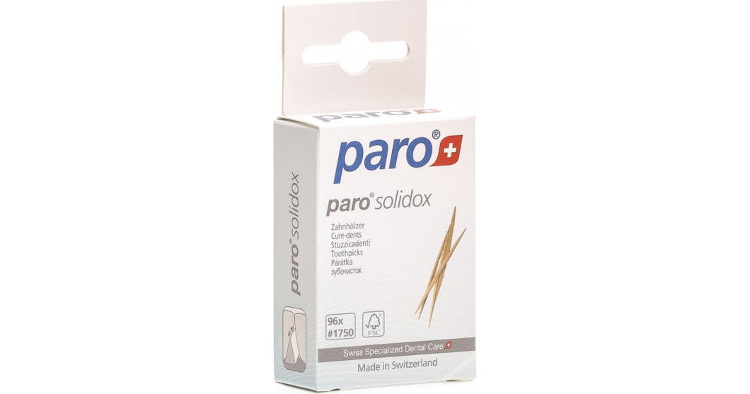 paro solidox, wooden toothpicks, double-ended 96 pcs