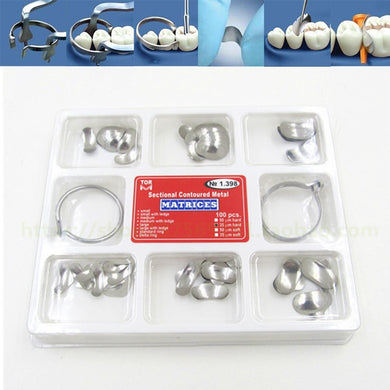 New 100Pcs/Set Dental Sectional Contoured Matrices Matrix No.1.398 With Standard Delta Ring For Teeth Whitening Dentist Products