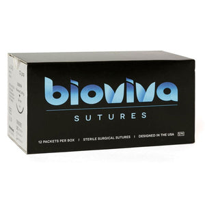 Bioviva 3/0, 18" (45cm) Silk Black Braided Nonabsorbable Suture - 12/Box