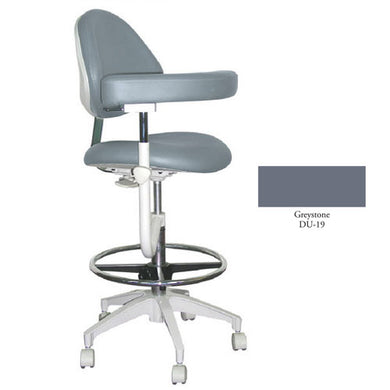 Mirage Assistant's Stool - Greystone Color. Featuring Abdominal Support, Vertical Adjustment